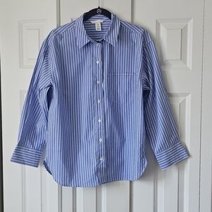 H&M Womens Oversized Button Down Collared Long Sleeve Shirt, Size XS